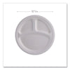 Eco-Products® Vanguard Renewable and Compostable Sugarcane Plates, 3-Compartment Plate, 10" dia, White, 500/Carton Plates - Office Ready