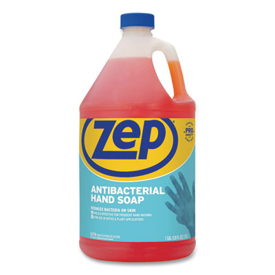 Zep® Antibacterial Hand Soap, Fragrance-Free, 1 gal Bottle, 4/Carton Liquid Soap Refills - Office Ready