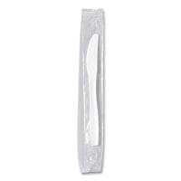 SOLO® Regal™ Mediumweight Cutlery, Individually Wrapped, Knife, Plastic, White, 1,000/Carton Disposable Knives - Office Ready