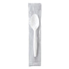 SOLO® Regal™ Mediumweight Cutlery, Individually Wrapped, Spoon, Plastic, White, 1,000/Carton Disposable Teaspoons - Office Ready