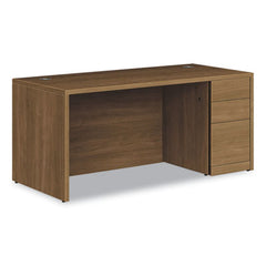 HON® 10500 Series™ Single Pedestal Desk, Right Pedestal: Box/Box/File, 66" x 30" x 29.5", Pinnacle