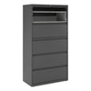 Alera® Lateral File, 5 Legal/Letter/A4/A5-Size File Drawers, Black, 36" x 18.63" x 67.63" Lateral File Cabinets - Office Ready