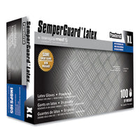 SemperGuard® Latex Powdered Gloves, Cream, X-Large, 100/Box Disposable Work Gloves, Latex - Office Ready