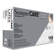 SemperCare® Latex Examination Gloves, Cream, X-Large, 100/Box, 10 Boxes/Carton