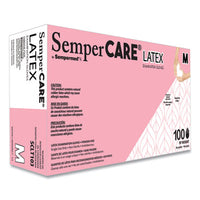 SemperCare® Latex Examination Gloves, Cream, Medium, 100/Box Exam Gloves, Latex - Office Ready