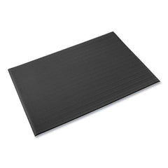 Crown Ribbed Vinyl Anti-Fatigue Mat, Rib Embossed Surface, 36 x 144, Black