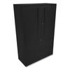 HON® Brigade® 700 Series Lateral File with Storage, Three-Shelf Enclosed Storage, 2 Legal/Letter-Size File Drawers, Black, 42" x 18" x 64.25" Lateral File Cabinets - Office Ready