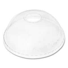 Karat® PET Lids, Dome Lid, Fits 32 oz Cold Cups, Plastic, Clear, 500/Carton