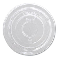 Karat® PET Lids, No Hole Flat Lid, 12 oz to 24 oz Cold Cups, Plastic, Clear, 1,000/Carton Cold Cup Lids - Office Ready