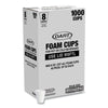 Dart® Foam Drink Cups, 8 oz, White, 1,000/Carton Hot/Cold Drink Cups - Office Ready