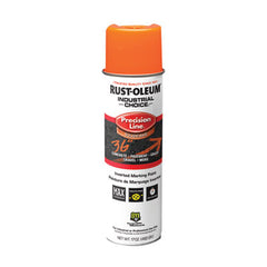 Rust-Oleum® Industrial Choice M1600 System Solvent-Based Precision Line Marking Paint, Flat Fluorescent Orange, 17 oz Aerosol Can, 12/CT