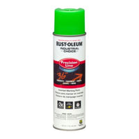 Rust-Oleum® Industrial Choice M1800 System Water-Based Precision Line Marking Paint, Fluorescent Green, 17 oz Aerosol Can, 12/Carton