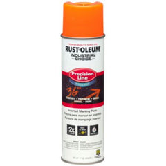 Rust-Oleum® Industrial Choice® M1800 System Water-Based Precision Line Marking Paint, Flat Fluorescent Orange, 17 oz Aerosol Can, 12/Carton