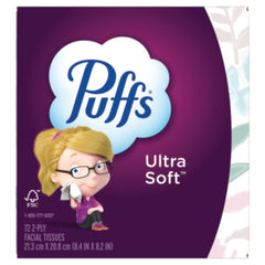 Puffs® Ultra Soft Facial Tissue, 2-Ply, White, 72 Sheets/Box, 24 Boxes/Carton