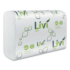 Livi® VPG Multifold Towel, 1-Ply, 9.45 x 9.06, White, 250 Sheets/Pack, 16 Packs/Carton