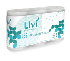 Livi® Ultra Premium Bath Tissue, 2-Ply, White, 425 Sheets, 36 Rolls/Carton