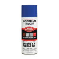 Rust-Oleum® Industrial Choice 1600 System Multi-Purpose Enamel Spray Paint, Flat Safety Blue, 12 oz Aerosol Can, 6/Carton Specialty Paints & Primers - Office Ready