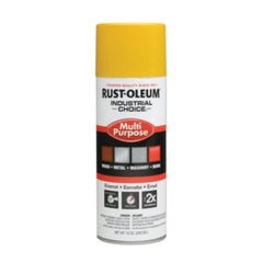 Rust-Oleum® Industrial Choice 1600 System Multi-Purpose Enamel Spray Paint, Flat Safety Yellow, 12 oz Aerosol Can, 6/Carton