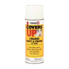 Zinsser® Covers Up Ceiling Paint & Primer, Interior, Flat White, 13 oz Aerosol Can, 6/Carton