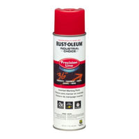 Rust-Oleum® Industrial Choice M1800 System Water-Based Precision Line Marking Paint, Flat Safety Red, 17 oz Aerosol Can, 12/Carton