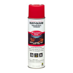 Rust-Oleum® Industrial Choice M1800 System Water-Based Precision Line Marking Paint, Flat Safety Red, 17 oz Aerosol Can, 12/Carton