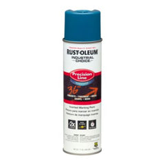 Rust-Oleum® Industrial Choice M1800 System Water-Based Precision Line Marking Paint, Flat APWA Caution Blue, 17 oz Aerosol Can, 12/Carton