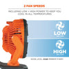 ergodyne® Chill-Its 6090 Rechargeable Portable Jobsite Fan, 9.5, Orange/Black USB Desktop Fans - Office Ready
