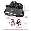 ergodyne® Arsenal 5846 Bucket Truck Tool Bag with Locking Aerial Bucket Hooks Kit, Locking Aerial Bucket Hooks, 11 Compartments/5 Grommets, 18x7.5x7.5, Gray Hand Tool Organizer Bags/Pouches - Office Ready