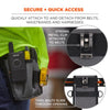 ergodyne® Arsenal 5569 Belt Clip Tool Pouch with Device Holster, 4 Compartments, 5 x 2 x 8.5, Polyester, Gray Hand Tool Organizer Bags/Pouches - Office Ready