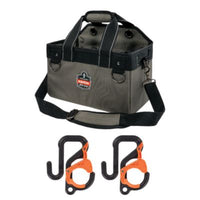 ergodyne® Arsenal 5846 Bucket Truck Tool Bag with Locking Aerial Bucket Hooks Kit, Locking Aerial Bucket Hooks, 8 Compartments/2 Grommet, 13 x 7.5 x 7.5, Gray Hand Tool Organizer Bags/Pouches - Office Ready