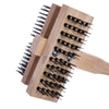 Carlisle Sparta Broiler Master Grill Brush & Scraper with Handle, Metal Bristles, 48" Natural Wood Handle Grill Brushes - Office Ready