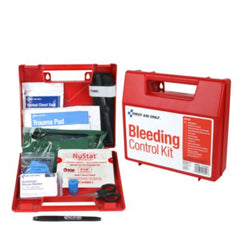 First Aid Only™ Bleeding Control Wall Station Single Kit -Deluxe, 14 Pieces, Plastic Case