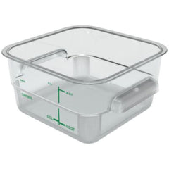 Carlisle Squares Polycarbonate Food Storage Container, 2 qt,  7.13 x 7.13 x  3.8, Clear, Plastic