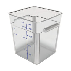 Carlisle Squares Polycarbonate Food Storage Container, 6 qt, 8.75 x 8.75 x 7.31, Clear, Plastic