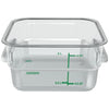 Carlisle Squares Polycarbonate Food Storage Container, 2 qt,  7.13 x 7.13 x  3.8, Clear, Plastic Storage Food Containers - Office Ready