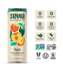 Zevia® Zero Sugar Naturally Sweetened Black Tea, Peach Black Tea, 12 oz Can, 12/Carton Iced Tea - Office Ready