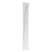 Boardwalk® Heavyweight Wrapped Polystyrene Cutlery, Knife, Plastic, White, 1,000/Carton Disposable Knives - Office Ready