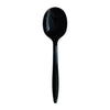 Boardwalk® Mediumweight Wrapped Polypropylene Cutlery, Soup Spoon, Plastic, Black, 1,000/Carton Disposable Soup Spoons - Office Ready