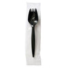 Boardwalk® Mediumweight Wrapped Polypropylene Cutlery, Spork, Plastic, Black, 1,000/Carton Disposable Sporks - Office Ready