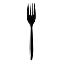 Boardwalk® Mediumweight Polypropylene Cutlery, Fork, Plastic, Black, 1,000/Carton Disposable Forks - Office Ready