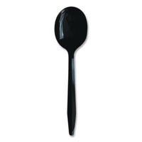 Boardwalk® Heavyweight Polypropylene Cutlery, Soup Spoon, Plastic, Black, 1,000/Carton Disposable Soup Spoons - Office Ready