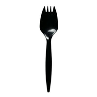 Boardwalk® Mediumweight Polypropylene Cutlery, Spork, Plastic, Black, 1,000/Carton Disposable Sporks - Office Ready