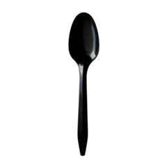 Boardwalk® Mediumweight Polypropylene Cutlery, Spoon, Plastic, Black, 1,000/Carton