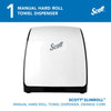 Scott® Slimroll™ Manual Towel Dispenser, 12.65 x 13.02 x 7.18, White Roll, Pull Towel Dispensers - Office Ready