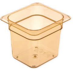 Carlisle StorPlus High Heat Food Pan, 2.5 qt, 6.38 x 6.75 x 6, Amber, Plastic