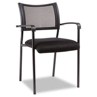 Alera® Eikon Series Stacking Mesh Guest Chair, Supports Up to 275 lb, Black, 2/Carton Chairs/Stools-Folding & Nesting Chairs - Office Ready