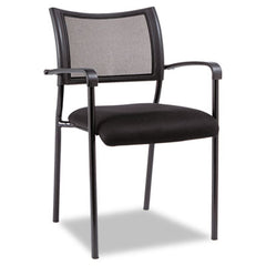 Alera® Eikon Series Stacking Mesh Guest Chair, Supports Up to 275 lb, Black, 2/Carton