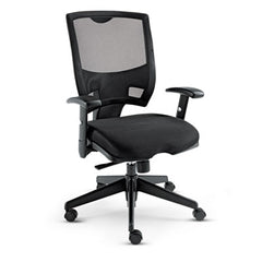 Alera® Epoch Series Fabric Mesh Multifunction Chair, Supports Up to 275 lb, 17.63" to 22.44" Seat Height, Black