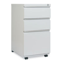 Alera® File Pedestal with Full-Length Pull, Left/Right, 3-Drawers: Box/Box/File, Legal/Letter, Light Gray, 14.96