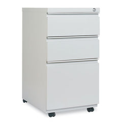 Alera® File Pedestal with Full-Length Pull, Left/Right, 3-Drawers: Box/Box/File, Legal/Letter, Light Gray, 14.96" x 19.29" x 27.75"